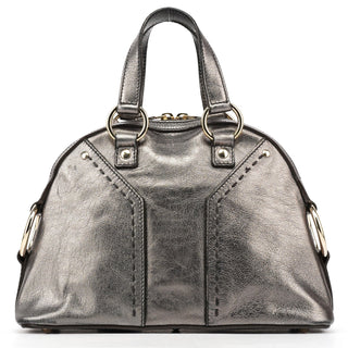 Yves Saint Laurent 160950 Metallic Leather Muse Tote Bag