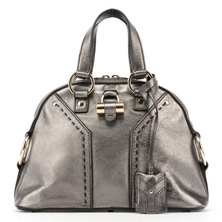 Yves Saint Laurent 160950 Metallic Leather Muse Tote Bag