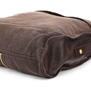 Yves Saint Laurent 166283 Brown Canvas Leather Crossbody Bag