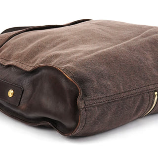 Yves Saint Laurent 166283 Brown Canvas Leather Crossbody Bag