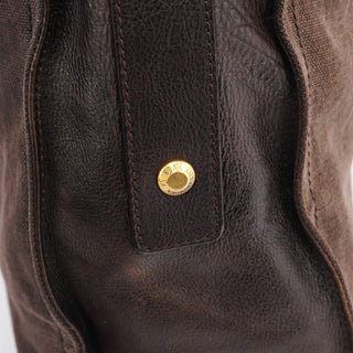 Yves Saint Laurent 166283 Brown Canvas Leather Crossbody Bag