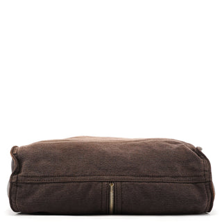 Yves Saint Laurent 166283 Brown Canvas Leather Crossbody Bag