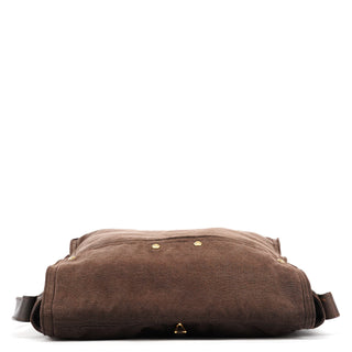 Yves Saint Laurent 166283 Brown Canvas Leather Crossbody Bag
