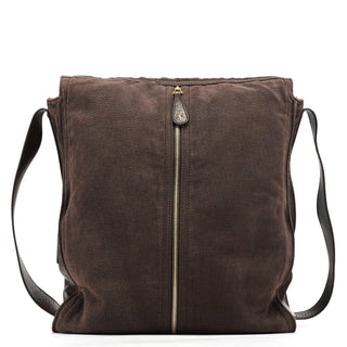 Yves Saint Laurent 166283 Brown Canvas Leather Crossbody Bag