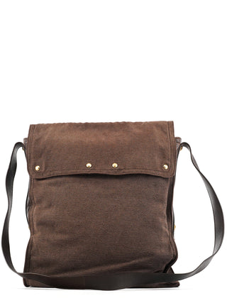 Yves Saint Laurent 166283 Brown Canvas Leather Crossbody Bag