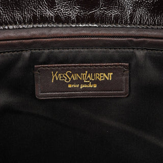 Yves Saint Laurent 177739 Brown Patent Leather Metropolis Bag