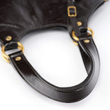 Yves Saint Laurent 177739 Brown Patent Leather Metropolis Bag