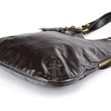 Yves Saint Laurent 177739 Brown Patent Leather Metropolis Bag