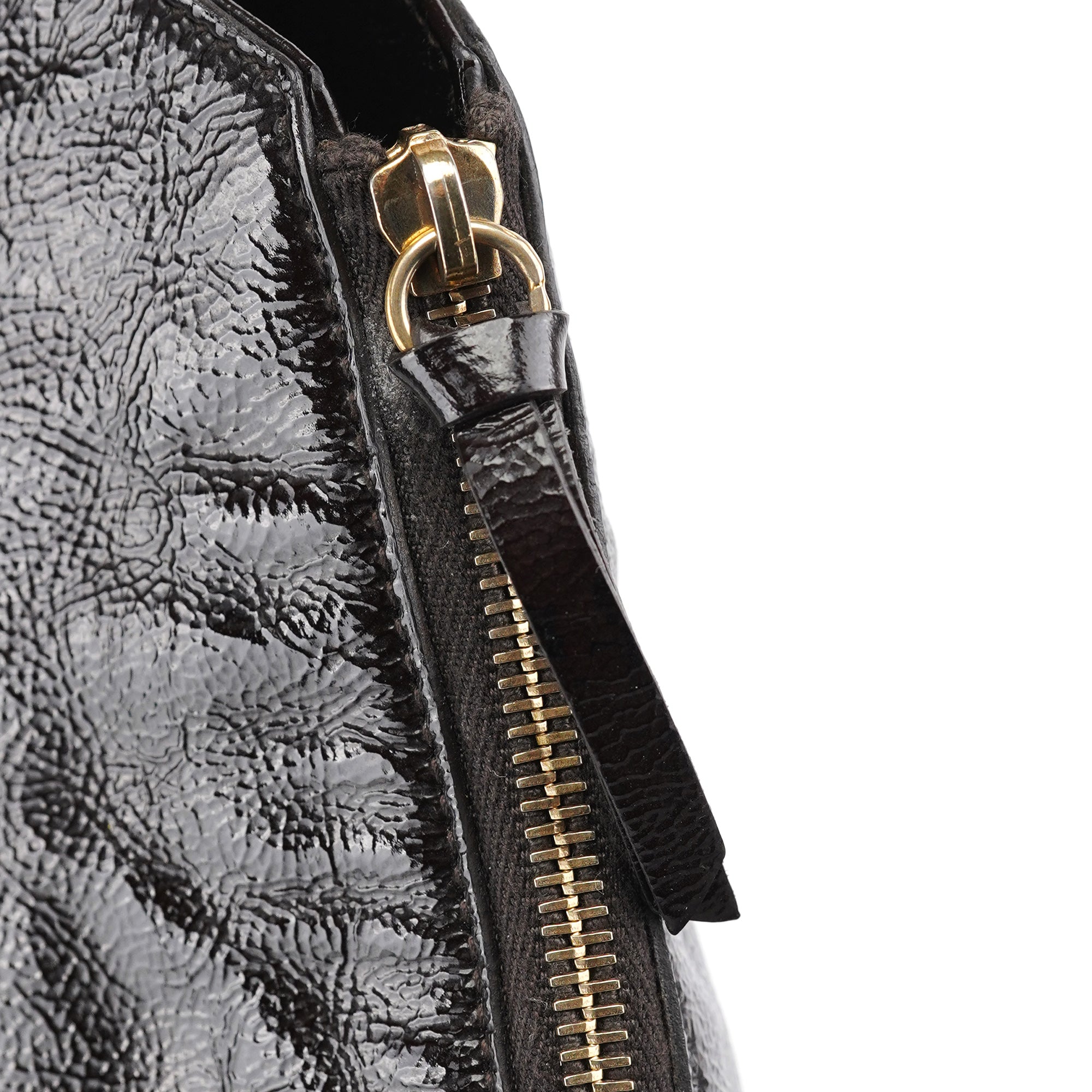 Yves Saint Laurent 177739 Brown Patent Leather Metropolis Bag