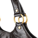 Yves Saint Laurent 177739 Brown Patent Leather Metropolis Bag