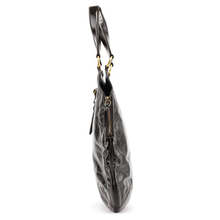 Yves Saint Laurent 177739 Brown Patent Leather Metropolis Bag