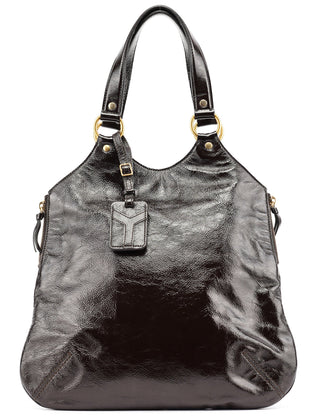Yves Saint Laurent 177739 Brown Patent Leather Metropolis Bag