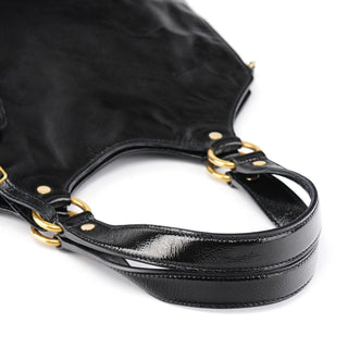 Yves Saint Laurent 177739 Navy Patent Leather Metropolis Shoulder Bag