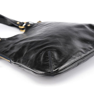 Yves Saint Laurent 177739 Navy Patent Leather Metropolis Shoulder Bag