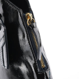 Yves Saint Laurent 177739 Navy Patent Leather Metropolis Shoulder Bag