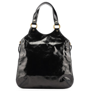 Yves Saint Laurent 177739 Navy Patent Leather Metropolis Shoulder Bag