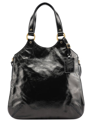 Yves Saint Laurent 177739 Navy Patent Leather Metropolis Shoulder Bag