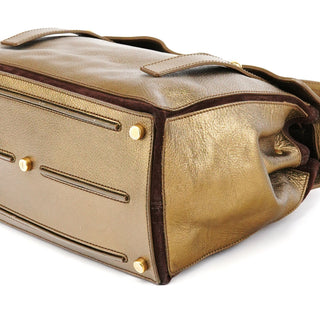 Yves Saint Laurent 197149 Gold Leather Muse Two Bag