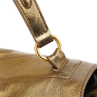 Yves Saint Laurent 197149 Gold Leather Muse Two Bag