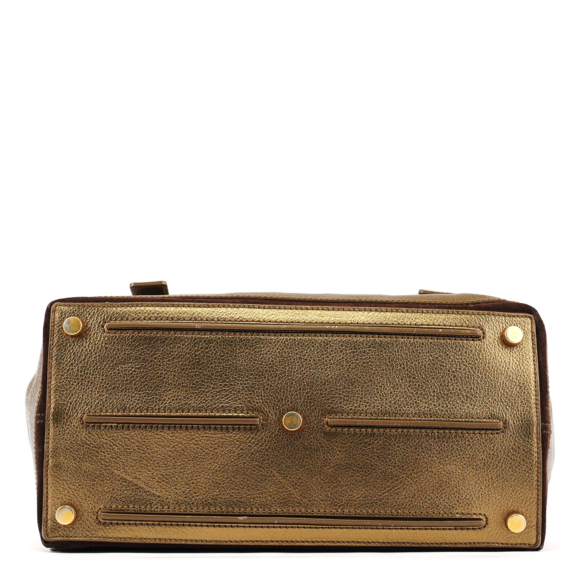 Yves Saint Laurent 197149 Gold Leather Muse Two Bag