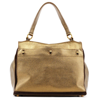 Yves Saint Laurent 197149 Gold Leather Muse Two Bag