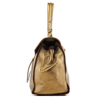 Yves Saint Laurent 197149 Gold Leather Muse Two Bag