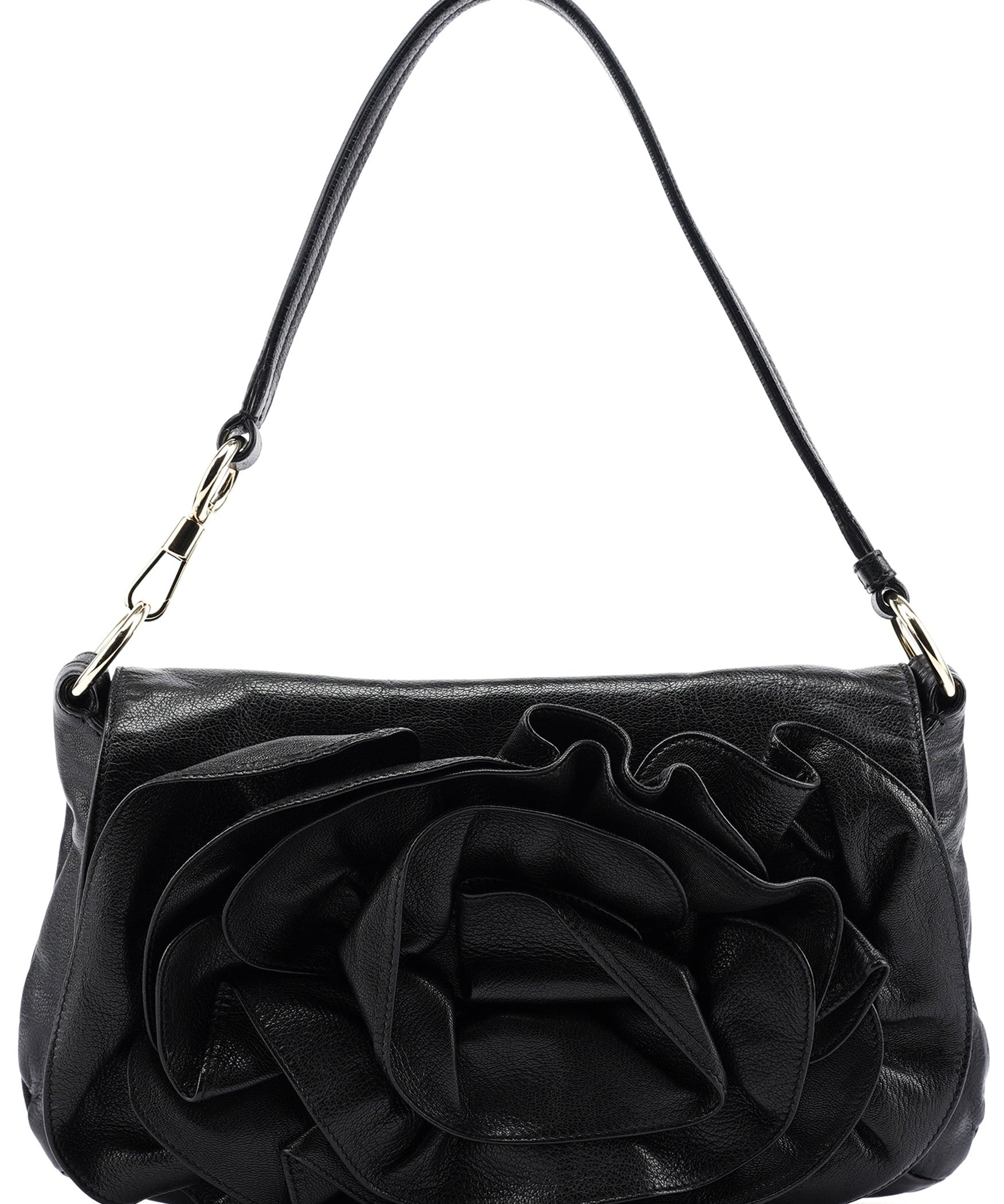 Yves Saint Laurent 2003 Black Calfskin Nadja Shoulder Bag