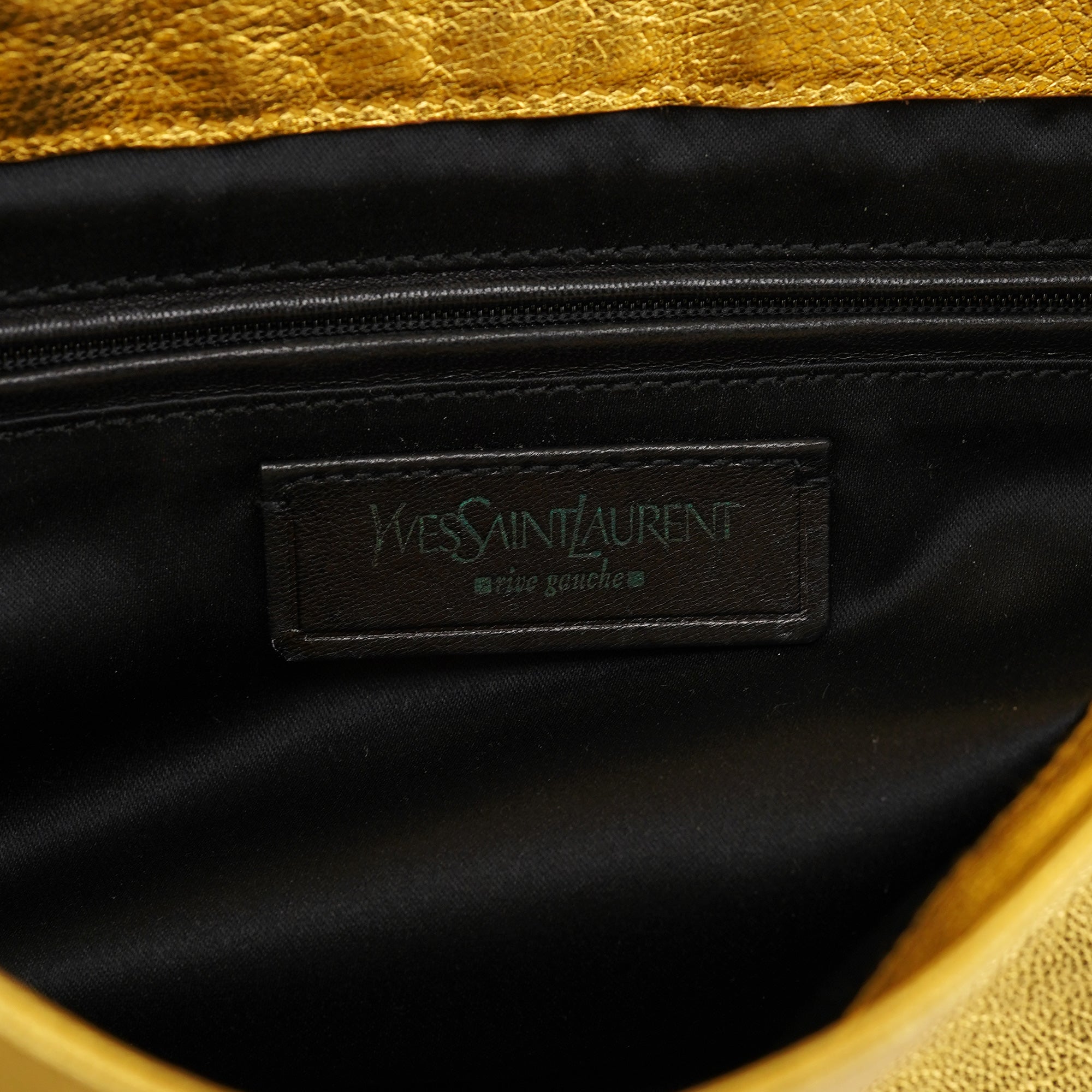 Yves Saint Laurent 2003 Sac porté épaule Nadja à chaîne en cuir doré