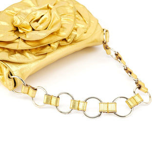 Yves Saint Laurent 2003 Gold Leather Chain Nadja Shoulder Bag