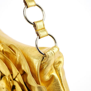 Yves Saint Laurent 2003 Gold Leather Chain Nadja Shoulder Bag