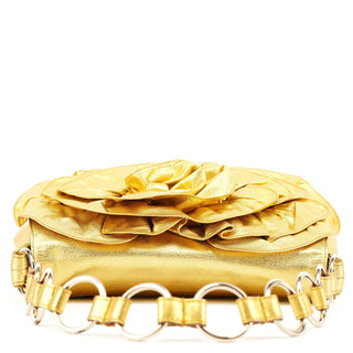 Yves Saint Laurent 2003 Gold Leather Chain Nadja Shoulder Bag