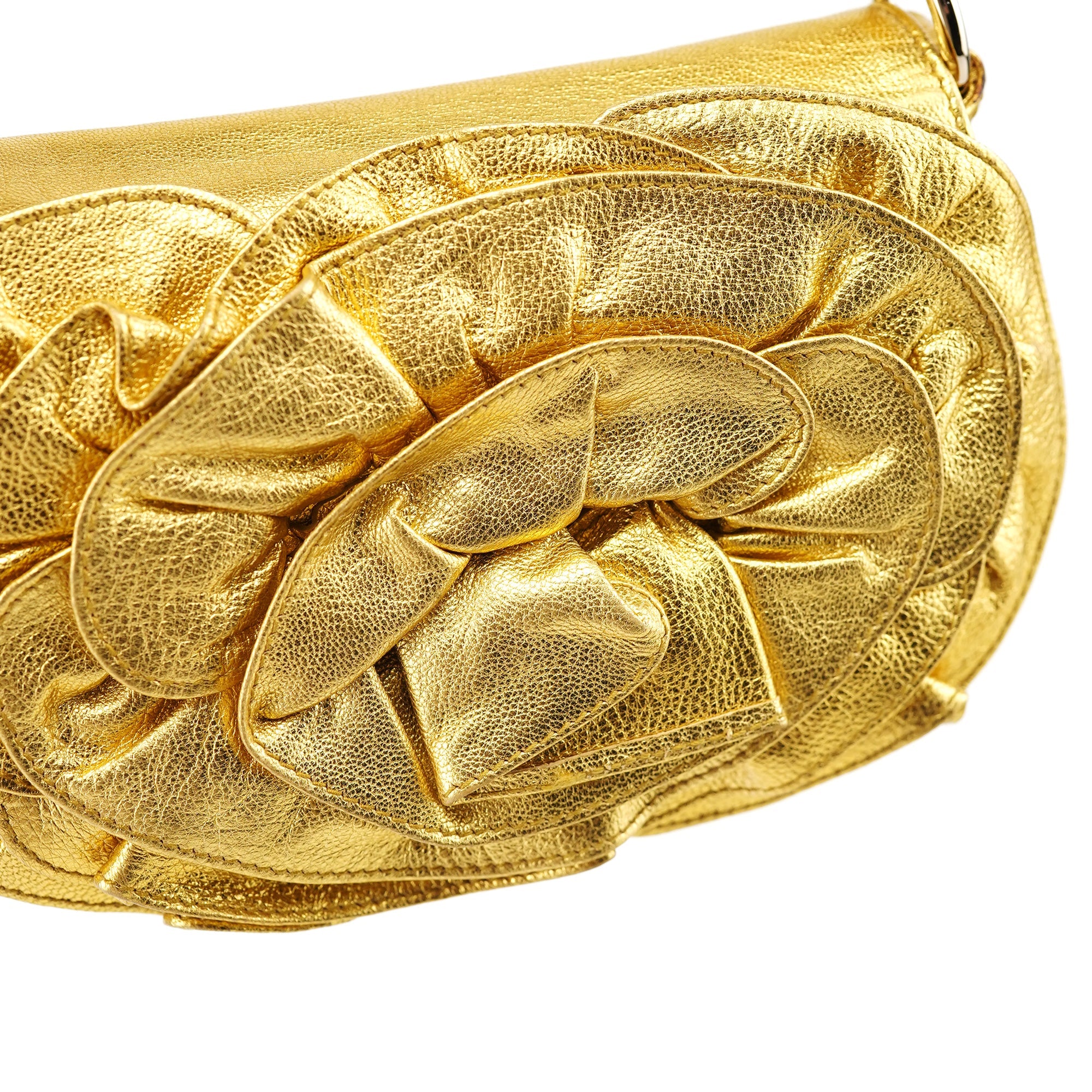 Yves Saint Laurent 2003 Gold Leather Mini Nadja Bag