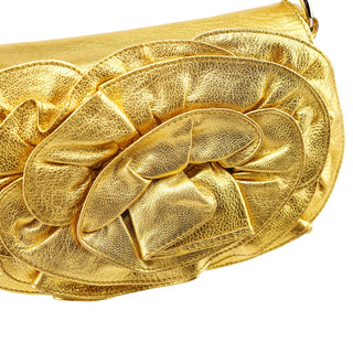 Yves Saint Laurent 2003 Gold Leather Mini Nadja Bag