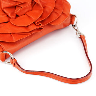 Yves Saint Laurent 2003 Orange Leather Nadja Shoulder Bag