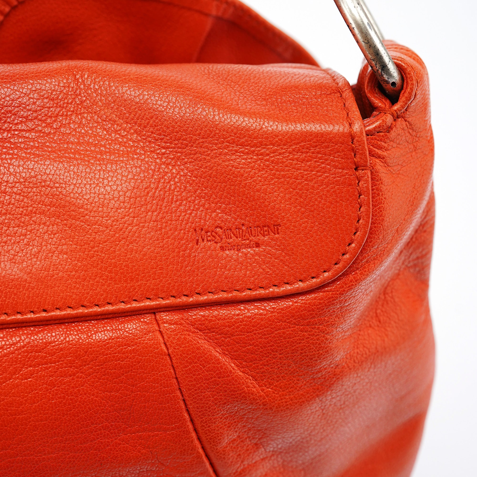 Yves Saint Laurent 2003 Orange Leather Nadja Shoulder Bag