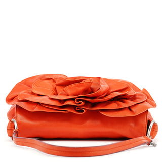 Yves Saint Laurent 2003 Orange Leather Nadja Shoulder Bag