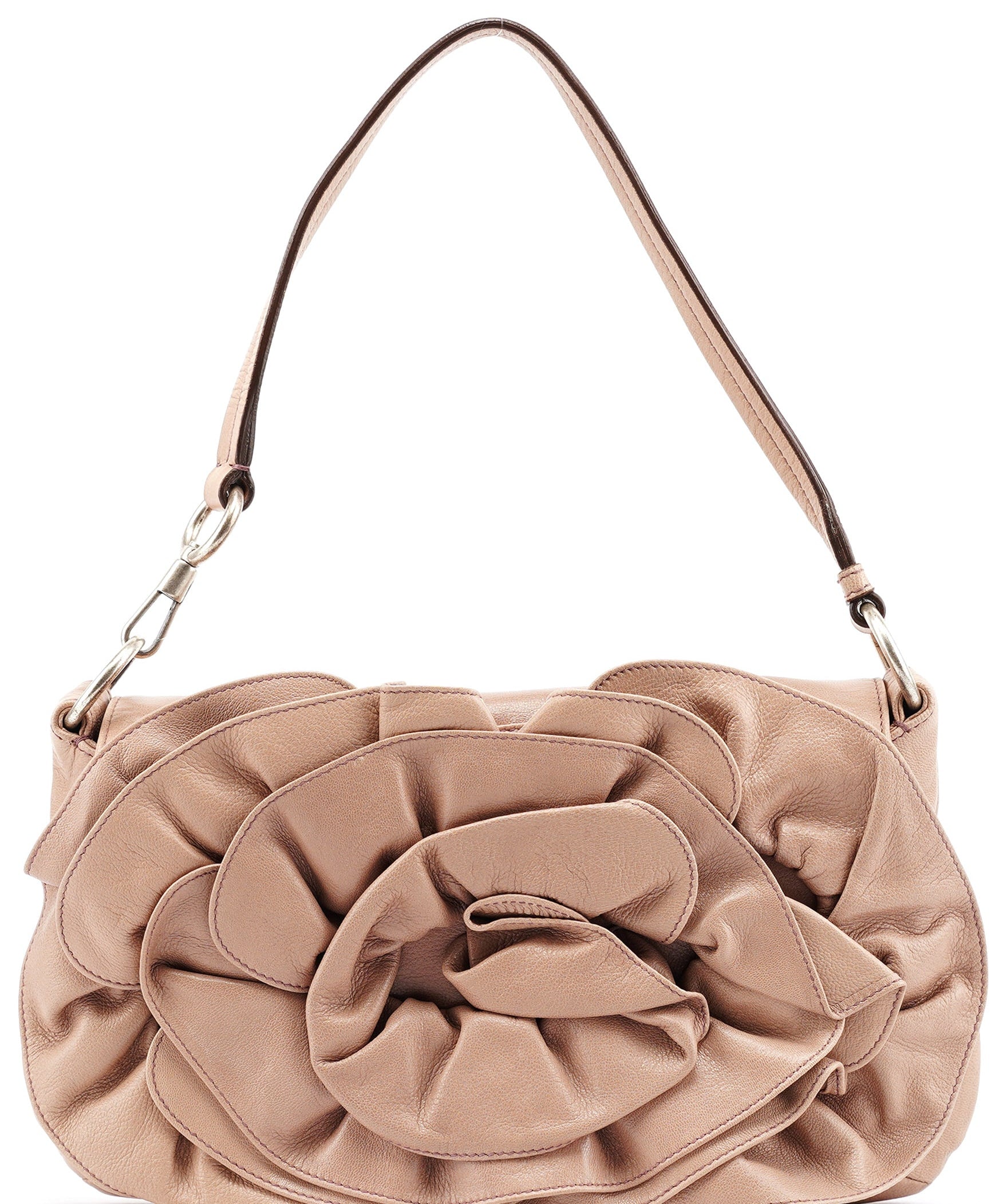 Yves Saint Laurent 2003 Borsa a spalla Nadja in pelle di vitello rosa tenue