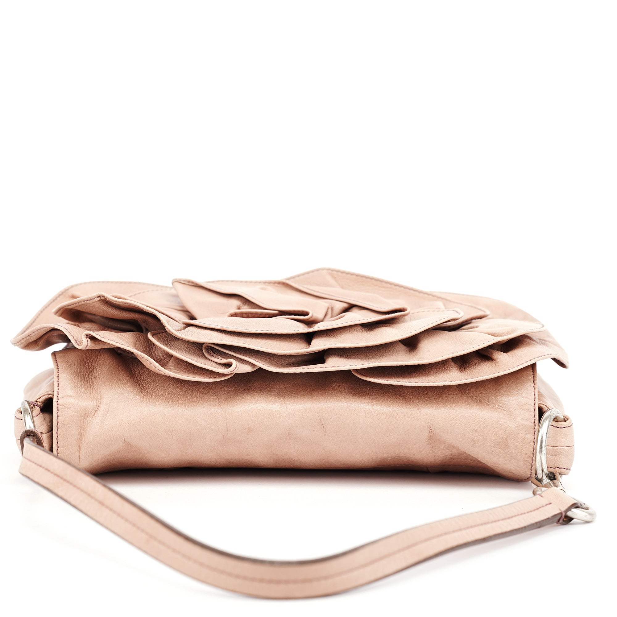 Yves Saint Laurent 2003 Sac porté épaule Nadja en cuir rose poudré