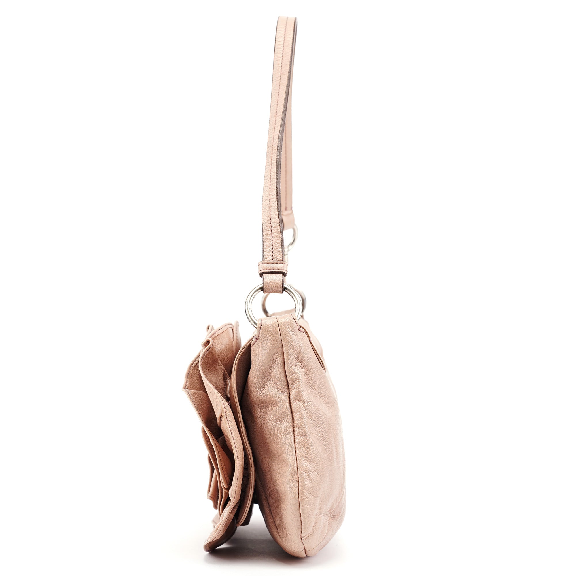Yves Saint Laurent 2003 Sac porté épaule Nadja en cuir rose poudré