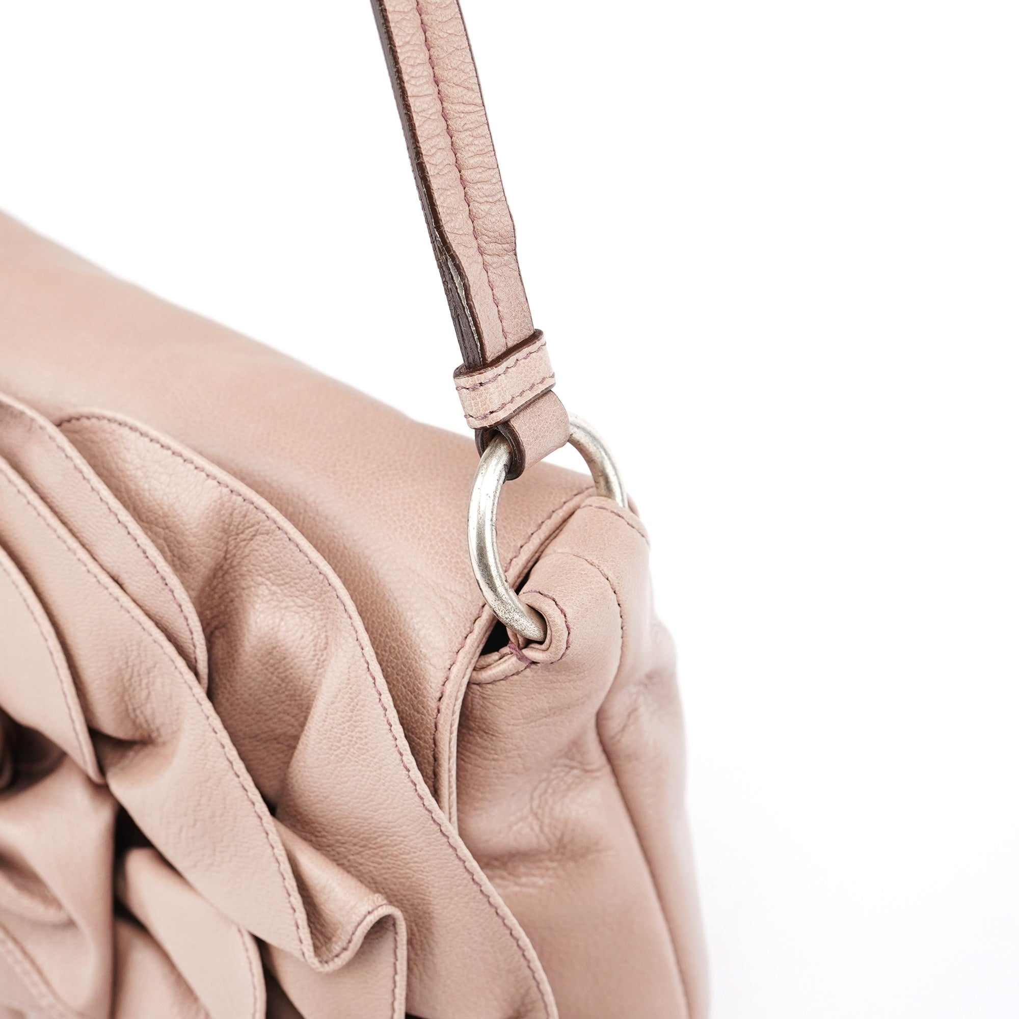 Yves Saint Laurent 2003 Soft Pink Leather Nadja Shoulder Bag