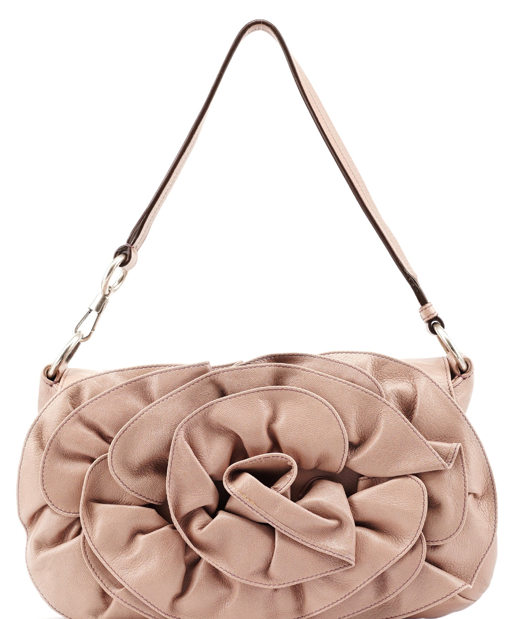 Yves Saint Laurent 2003 Soft Pink Leather Nadja Shoulder Bag