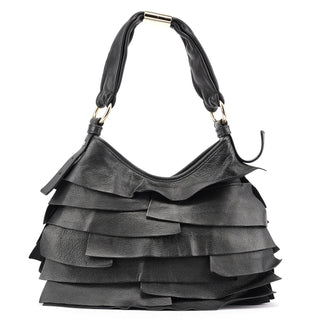 Yves Saint Laurent 2004 Black Leather St Tropez Shoulder Bag