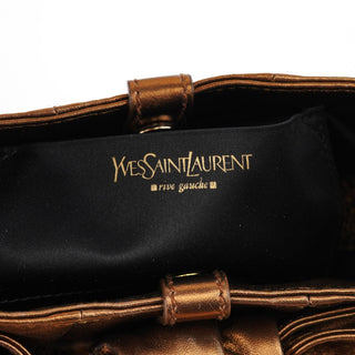 Yves Saint Laurent 2004 Bronze Leather Bow Shoulder Bag