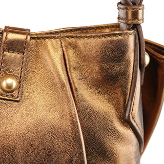 Yves Saint Laurent 2004 Bronze Leather Bow Shoulder Bag