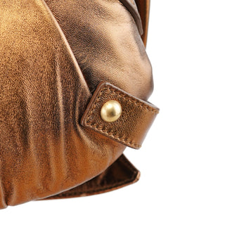 Yves Saint Laurent 2004 Bronze Leather Bow Shoulder Bag