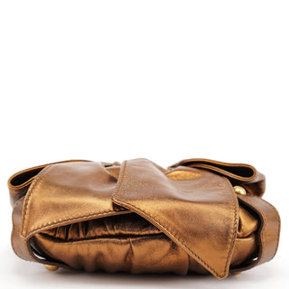 Yves Saint Laurent 2004 Bronze Leather Bow Shoulder Bag