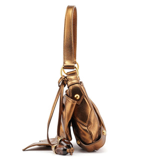 Yves Saint Laurent 2004 Bronze Leather Bow Shoulder Bag
