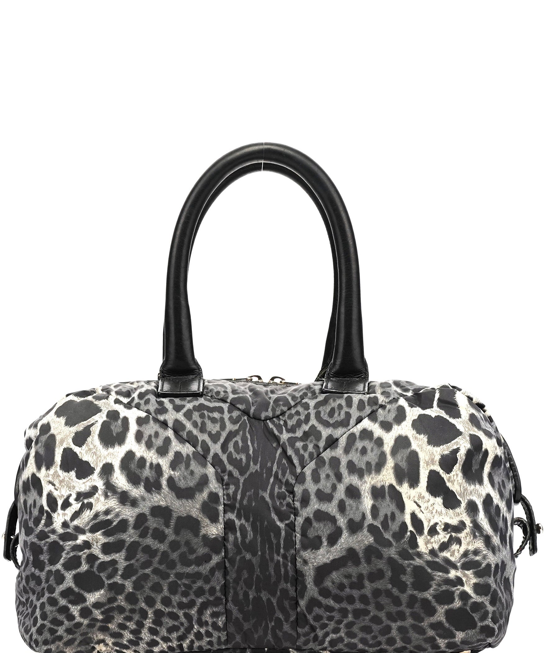Yves Saint Laurent 208315 Leopard Nylon Y Boston Bag
