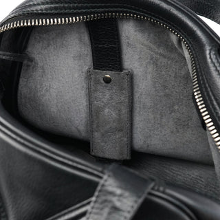 Yves Saint Laurent 220177 Black Pebbled Leather Bow Tote Bag