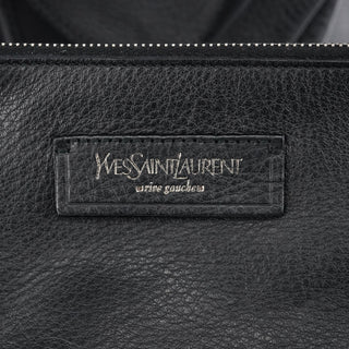 Yves Saint Laurent 220177 Black Pebbled Leather Bow Tote Bag